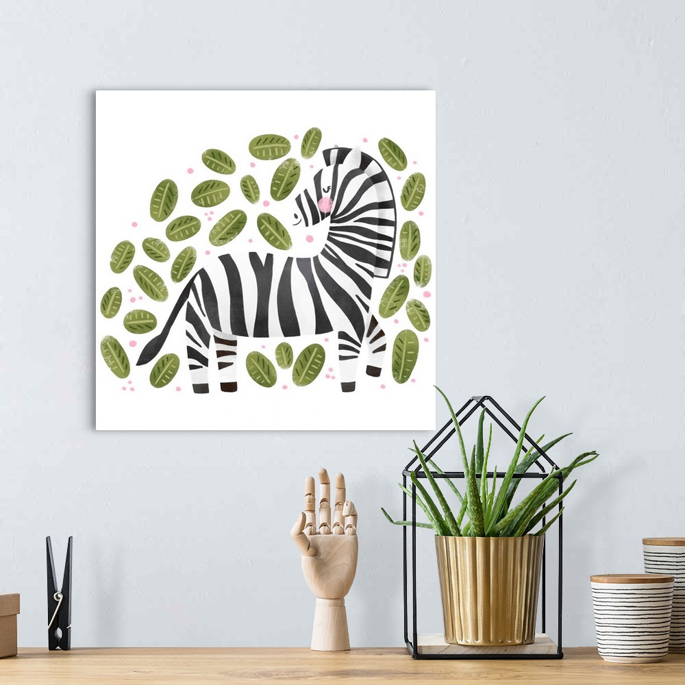 A bohemian room featuring Safari Cuties Zebra