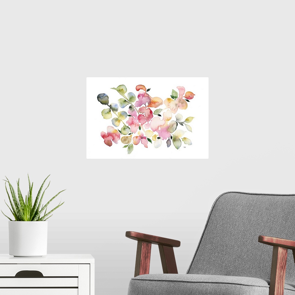 A modern room featuring Shades of Pink Watercolor Floral