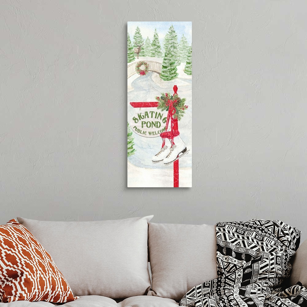 A bohemian room featuring Sleigh Bells Ring panel II Tree Day