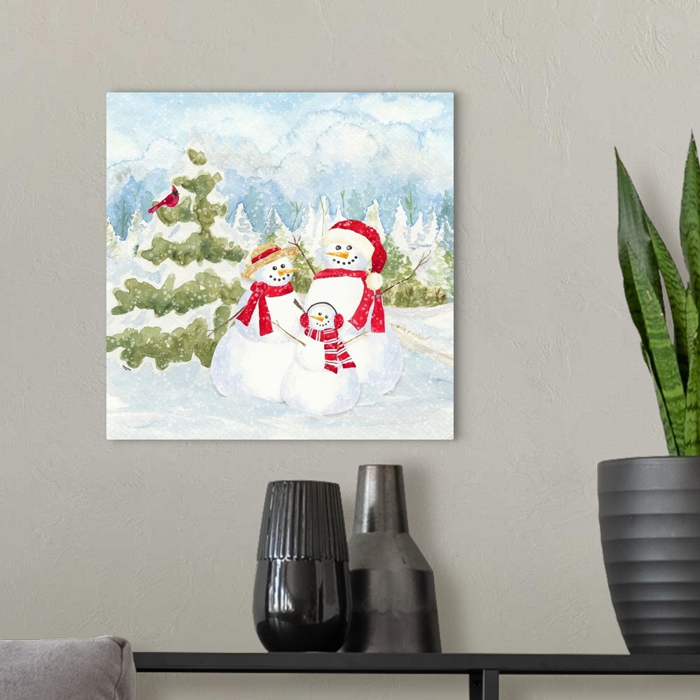 A modern room featuring Snowman Wonderland I Family Scene