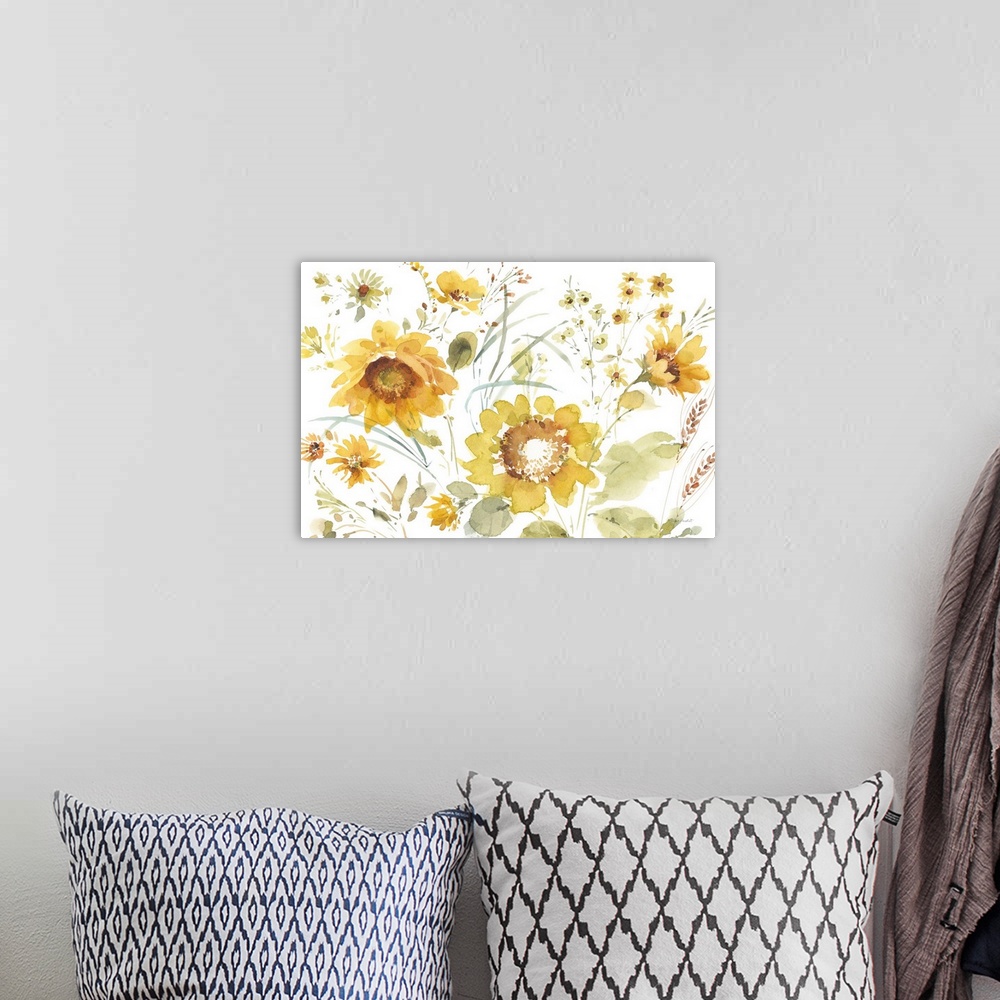 A bohemian room featuring Sunflowers Forever 03