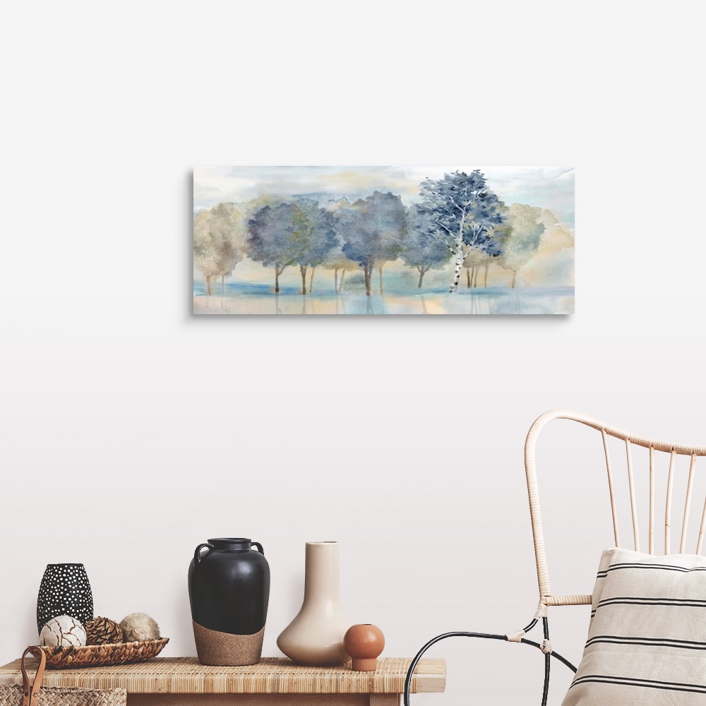 A farmhouse room featuring Treeline Reflection Panel