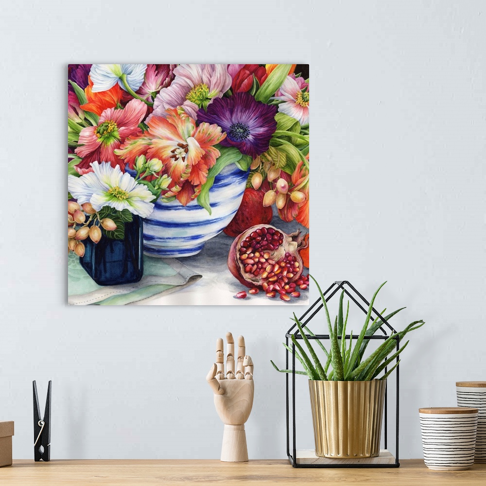 A bohemian room featuring Vibrant Bouquet Still Life