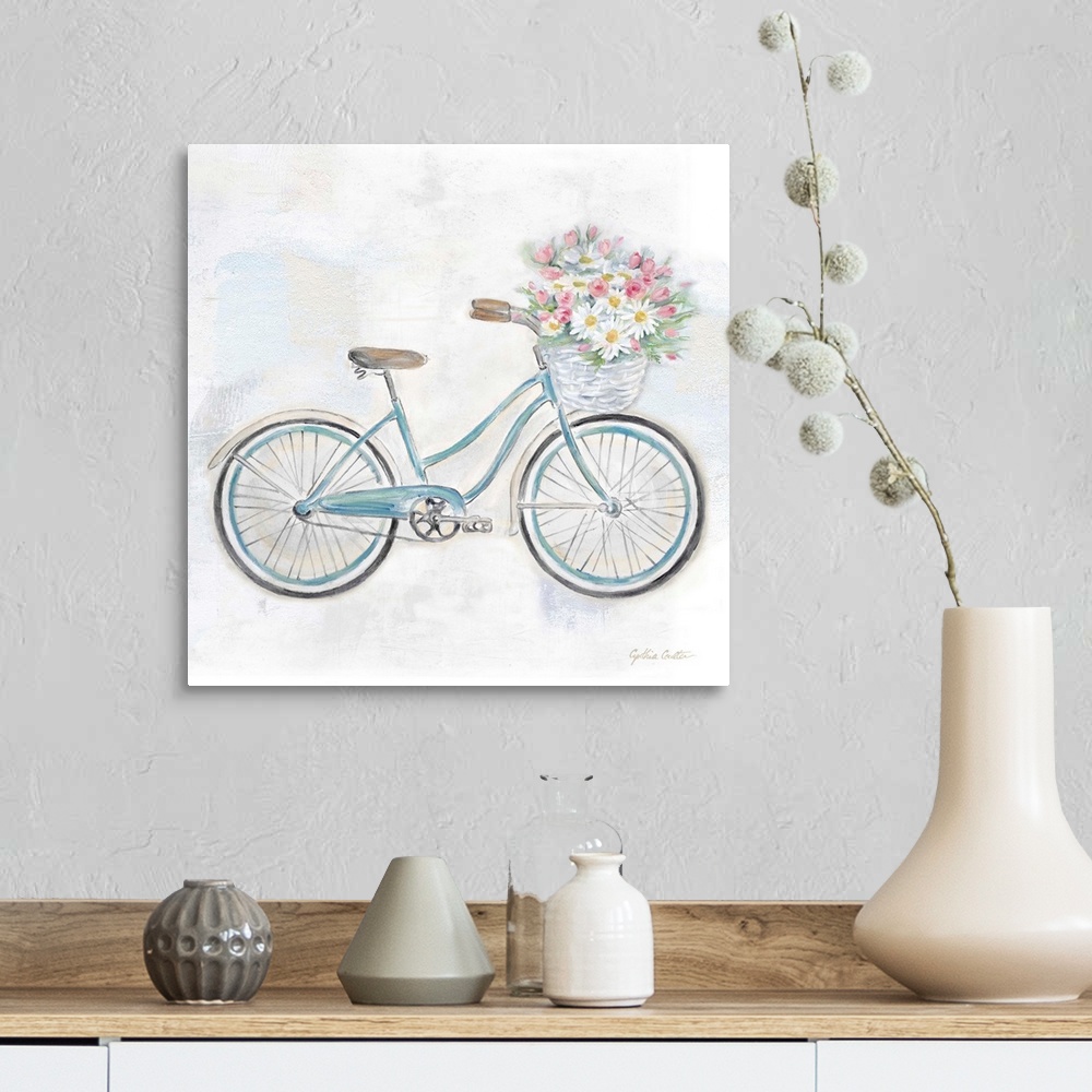 A farmhouse room featuring Vintage Bike with Flower Basket I
