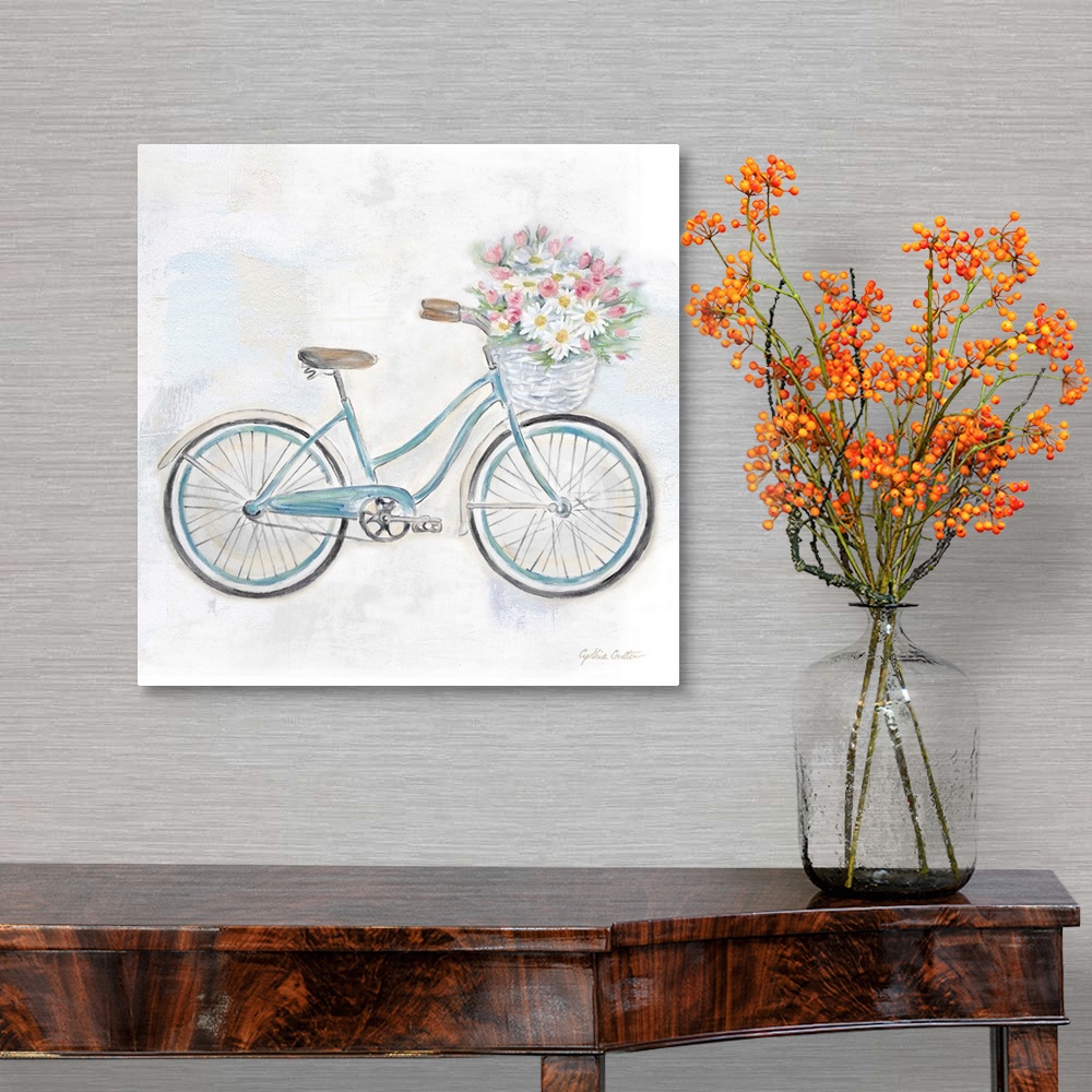 A traditional room featuring Vintage Bike with Flower Basket I