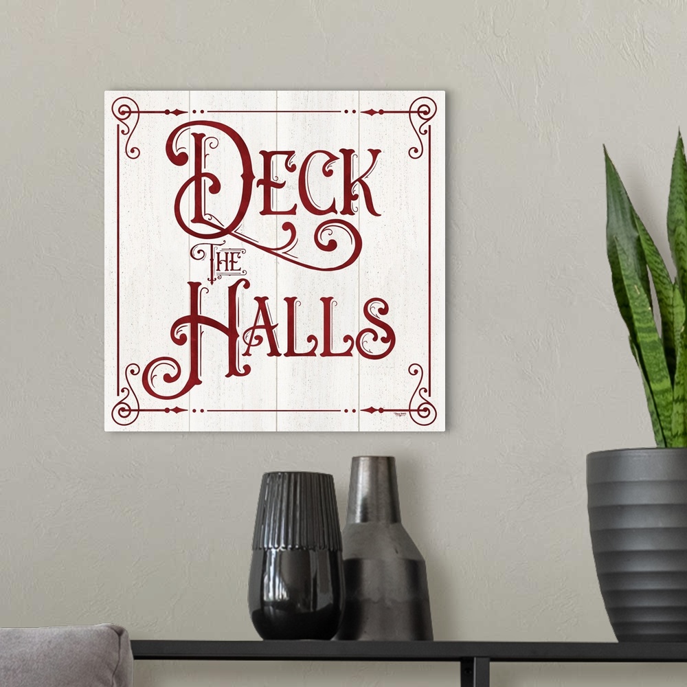 A modern room featuring Vintage Christmas Signs II-Deck the Halls