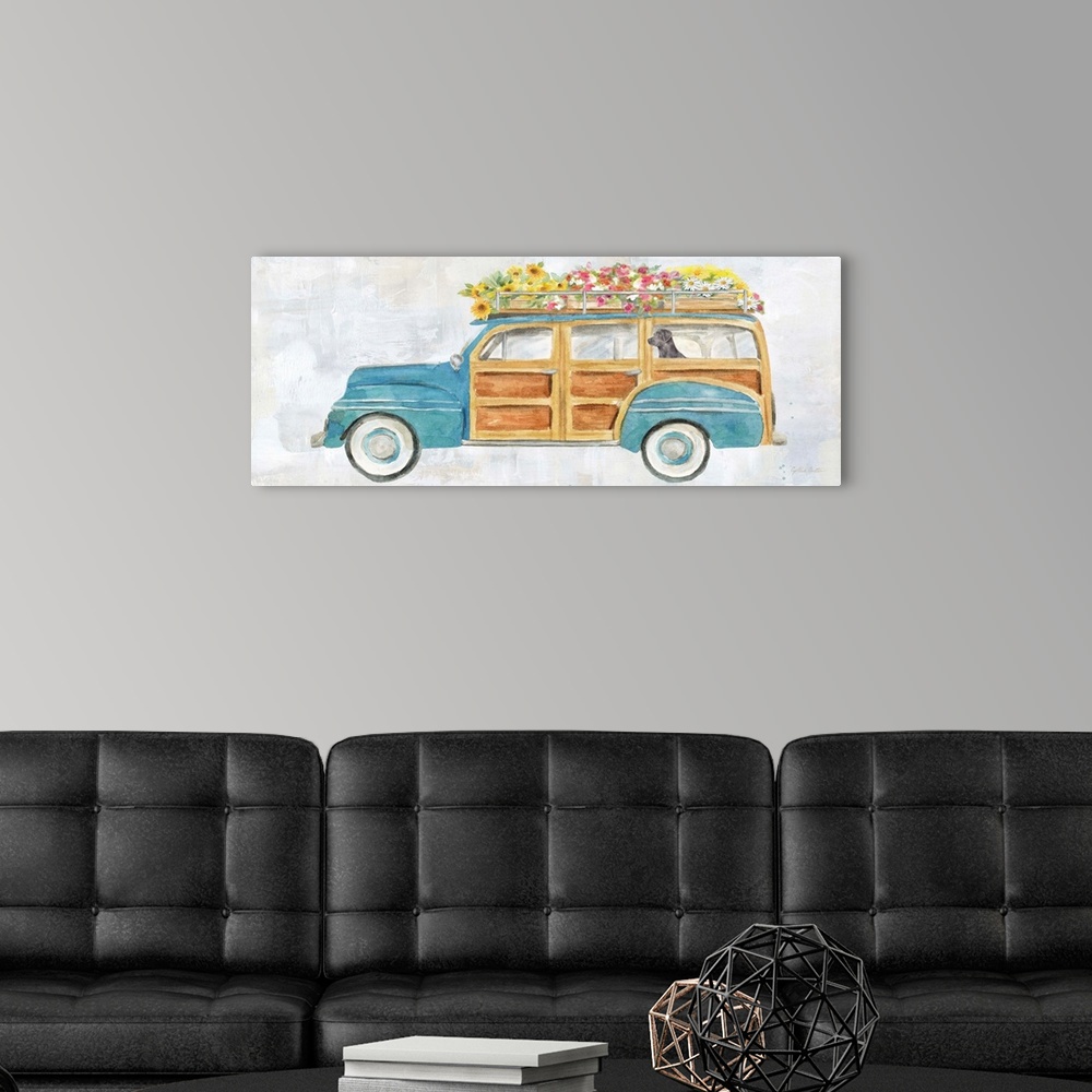 A modern room featuring Vintage Station Wagon Panel
