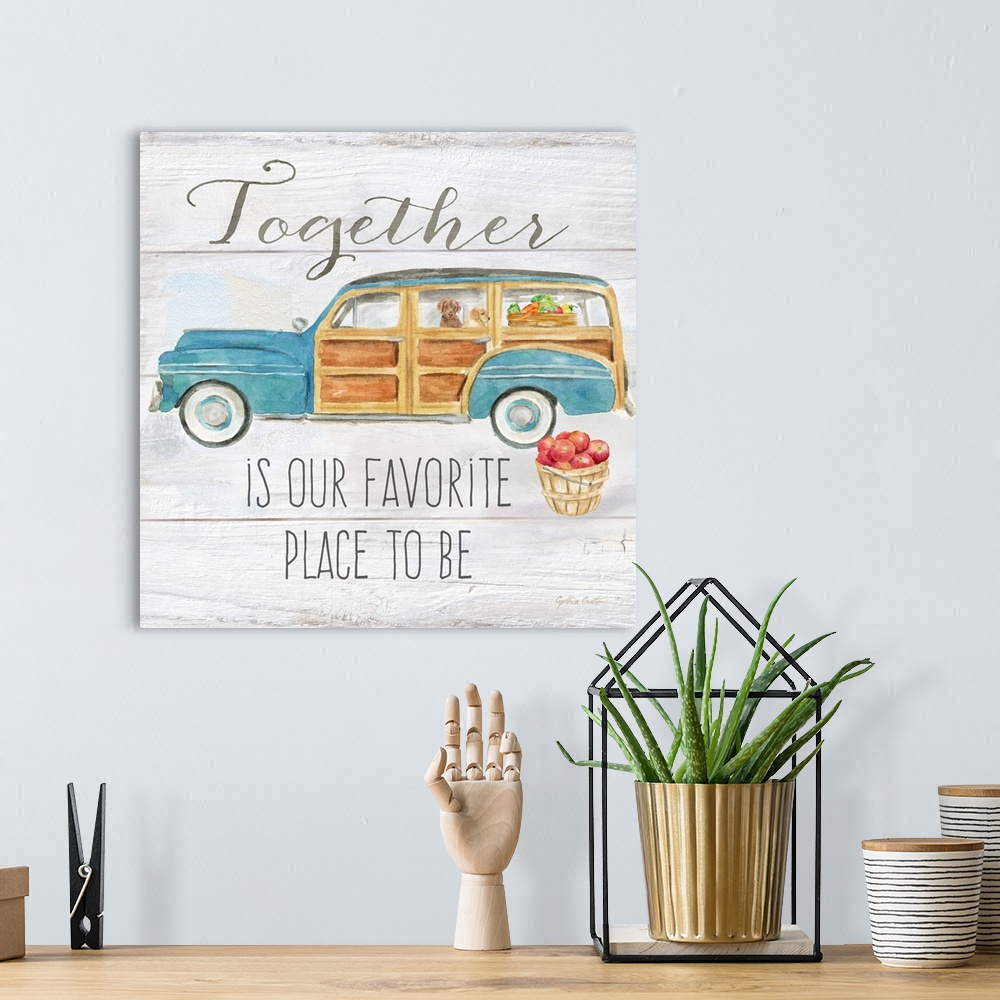 A bohemian room featuring Vintage Truck Sentiment II