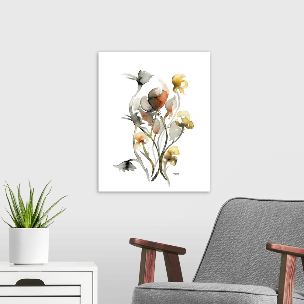 A modern room featuring Watercolor Botanical III