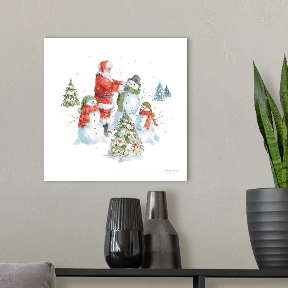 A modern room featuring Welcoming Santa 06