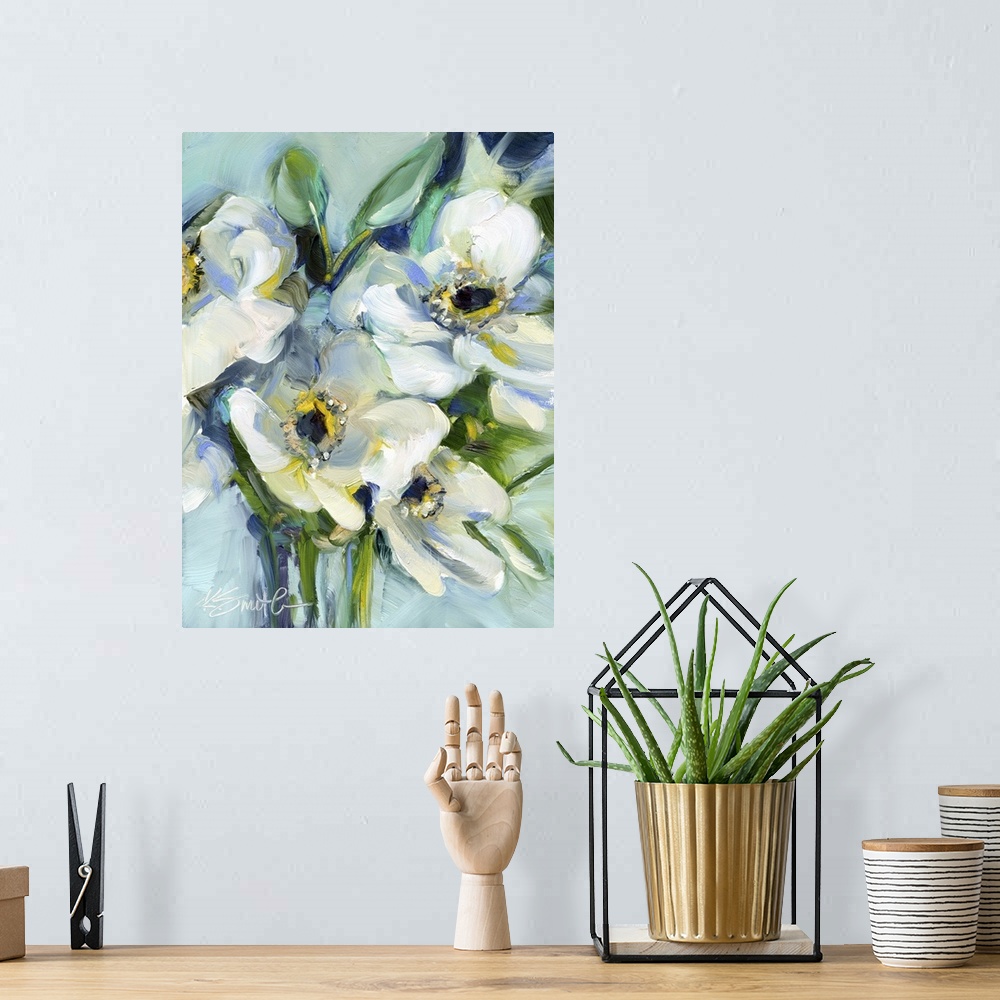 A bohemian room featuring White Floral Still Life