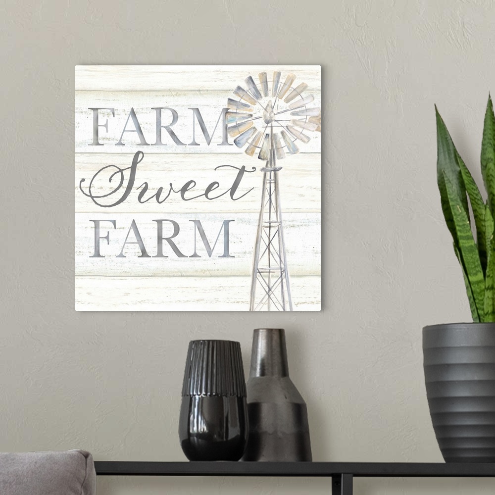 A modern room featuring Windmill Farm Sweet Farm Sentiment