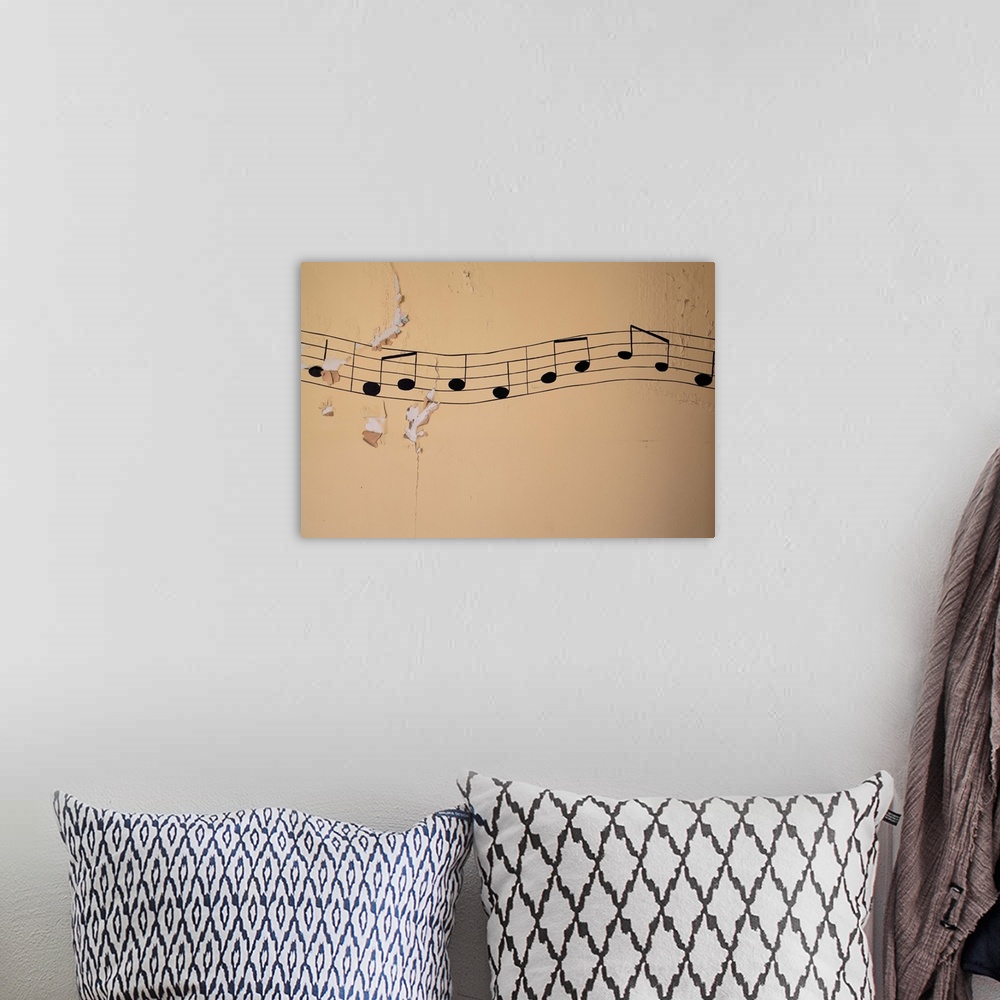 A bohemian room featuring Music Notes