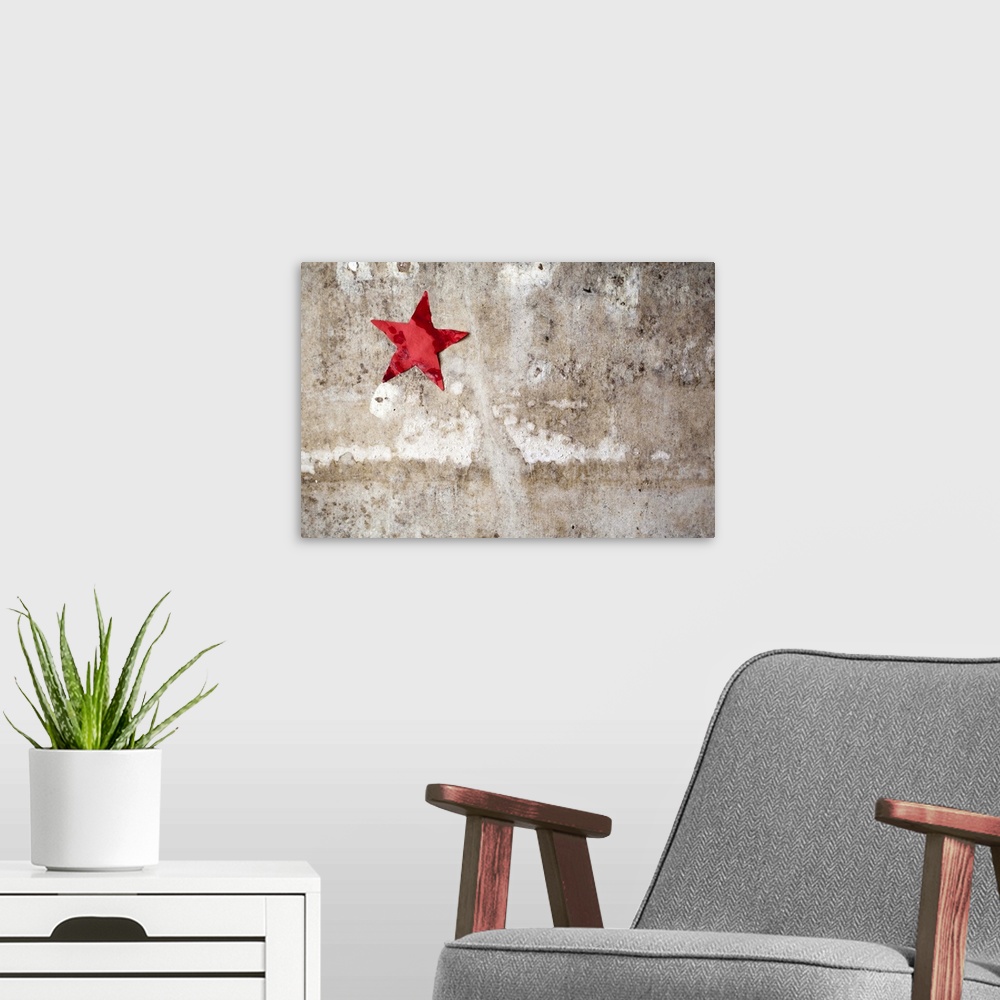 A modern room featuring Red Star
