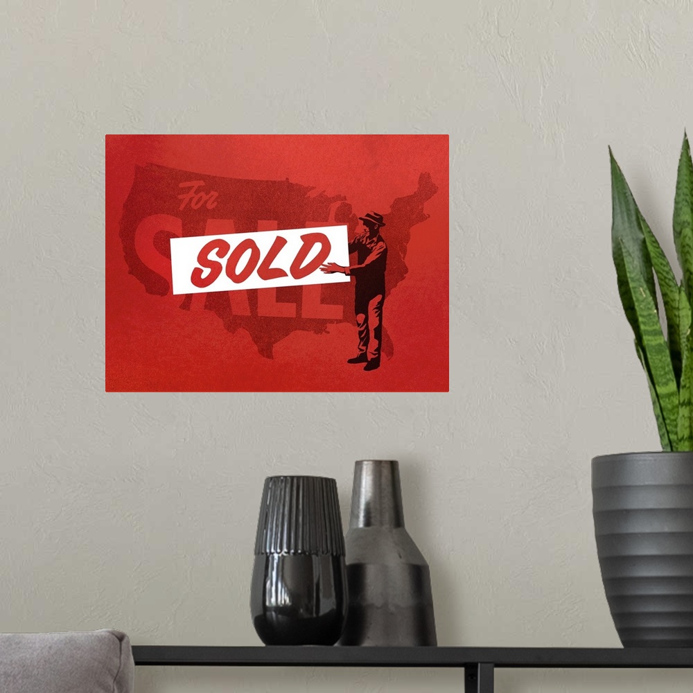 A modern room featuring Sold
