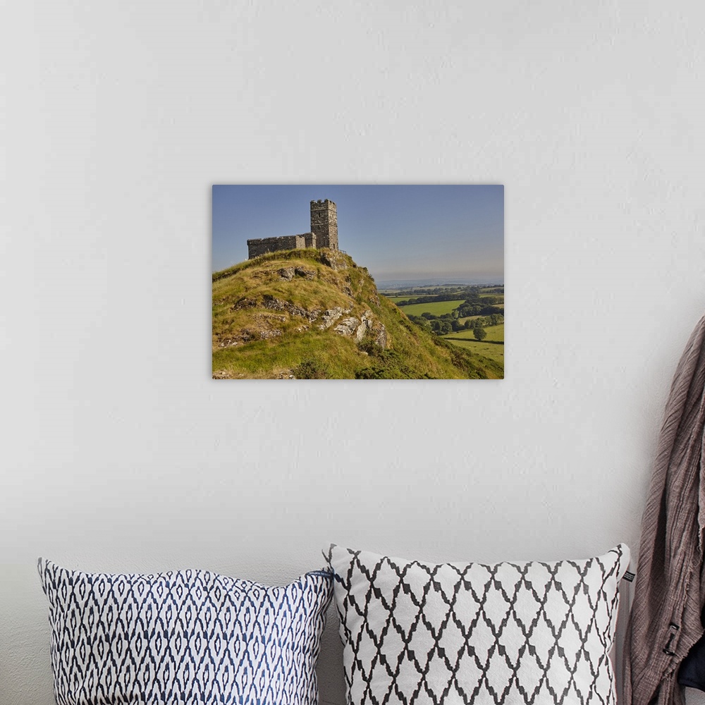 A bohemian room featuring An iconic Dartmoor view of the 13th century St. Michael's Church on Brent Tor, on the western edg...