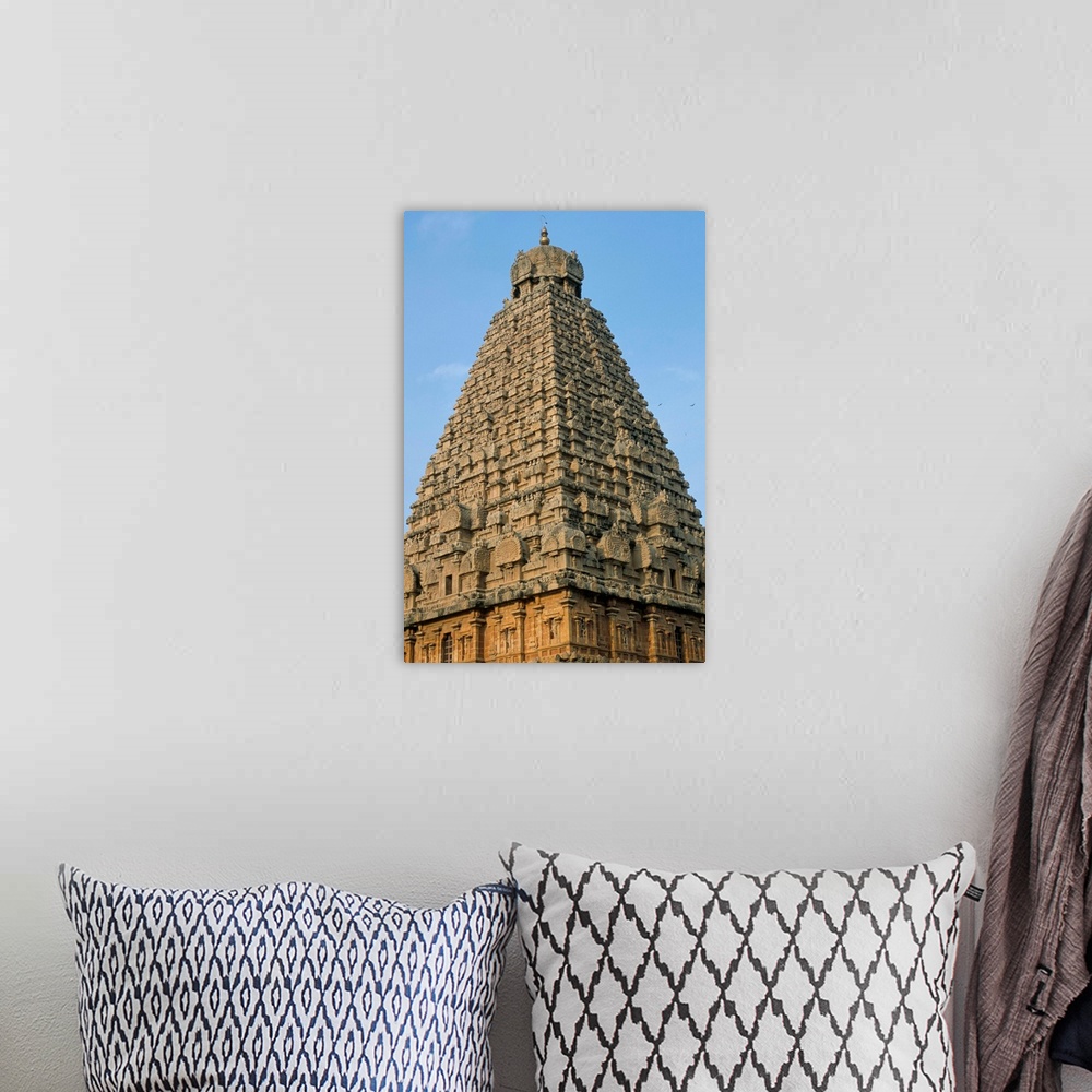 A bohemian room featuring A 10th century temple of Sri Brihadeswara, Thanjavur, Tamil Nadu, India