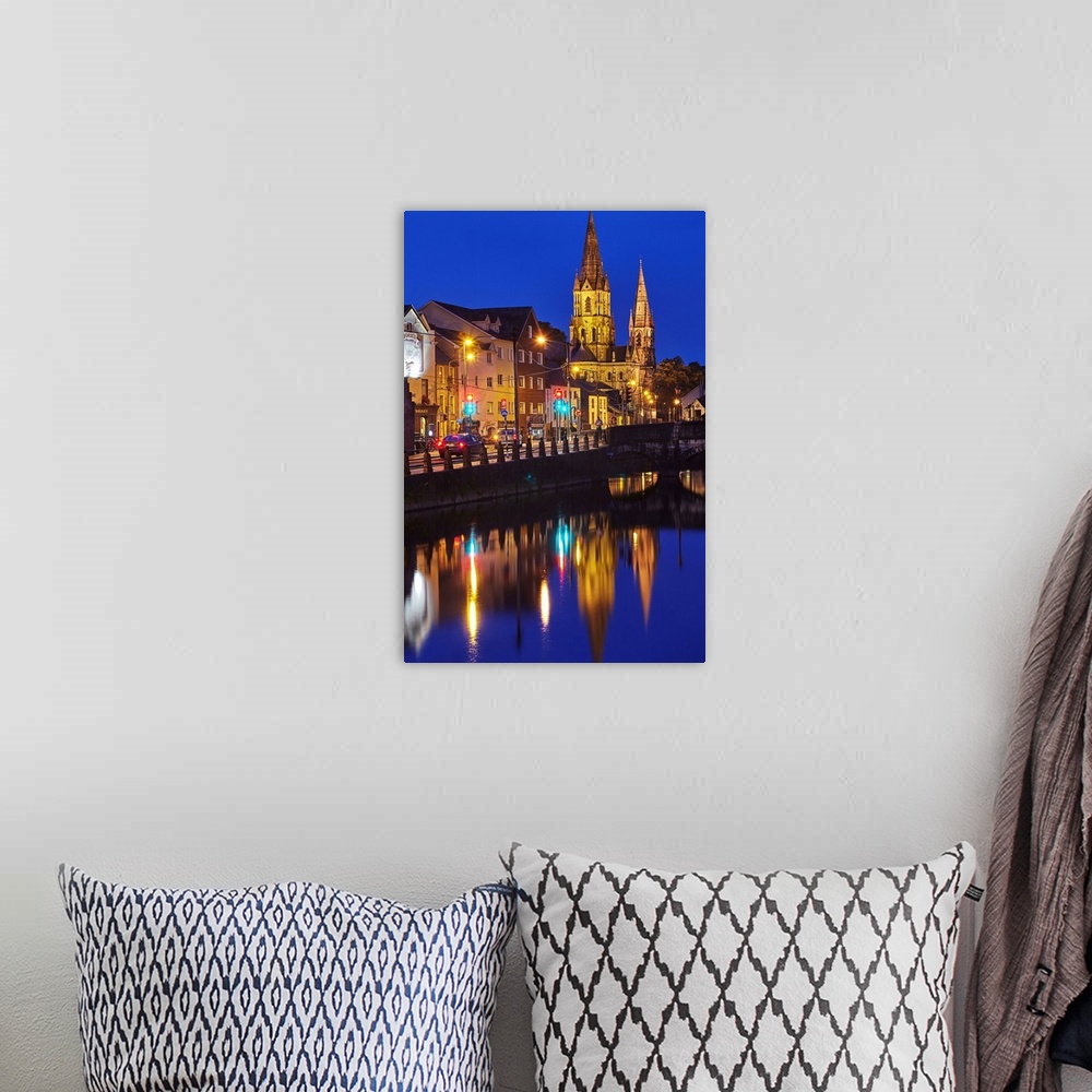 A bohemian room featuring A dusk view of St. Fin Barre's Cathedral, on the banks of the Lee River, in Cork, County Cork, Mu...