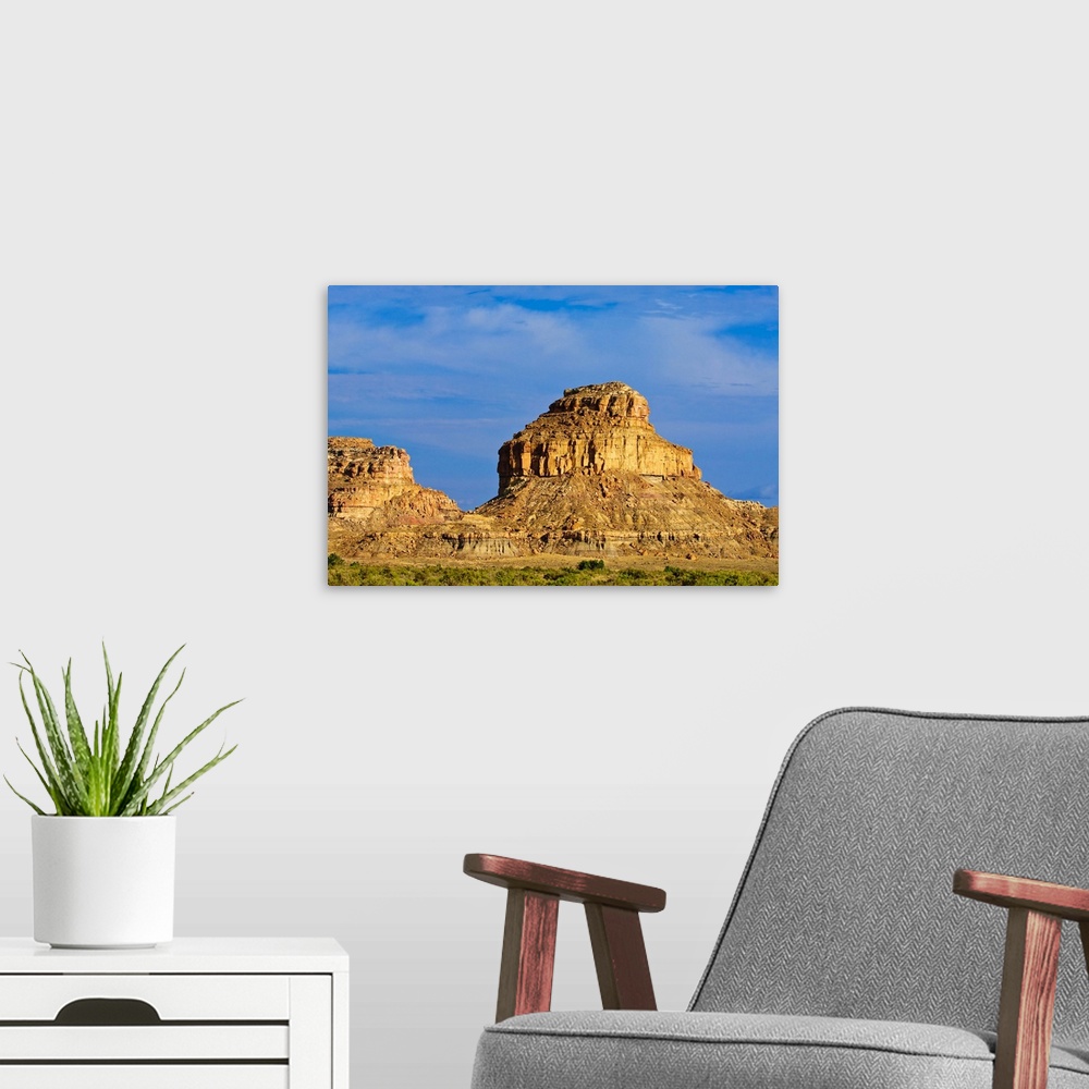 A modern room featuring A sandstone butte in Chaco Culture National Historical Park scenery, New Mexico
