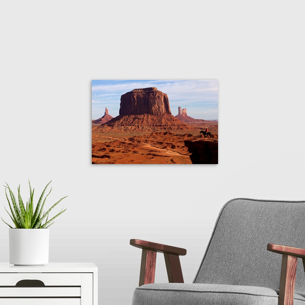 A modern room featuring Adrian, last cowboy of Monument Valley, Utah, USA