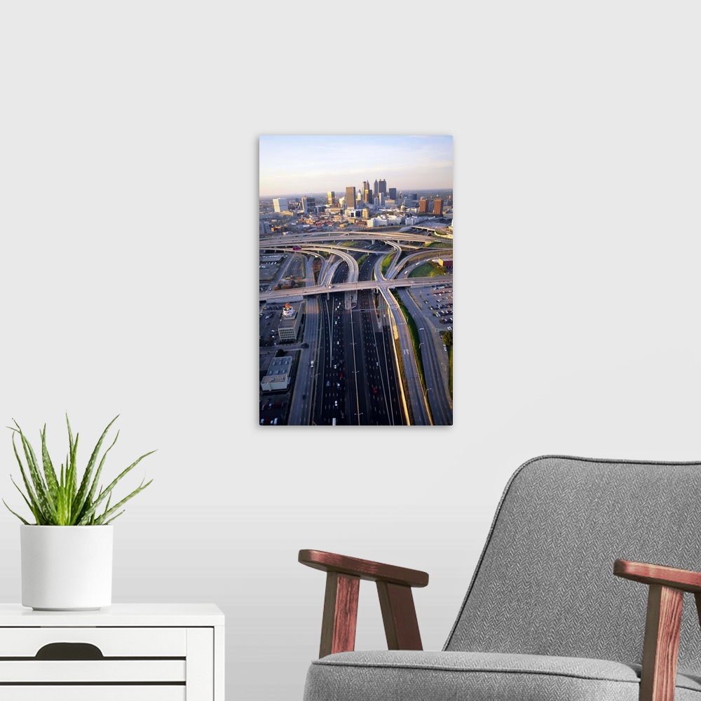 A modern room featuring Aerial of highways leading to Atlanta, Georgia