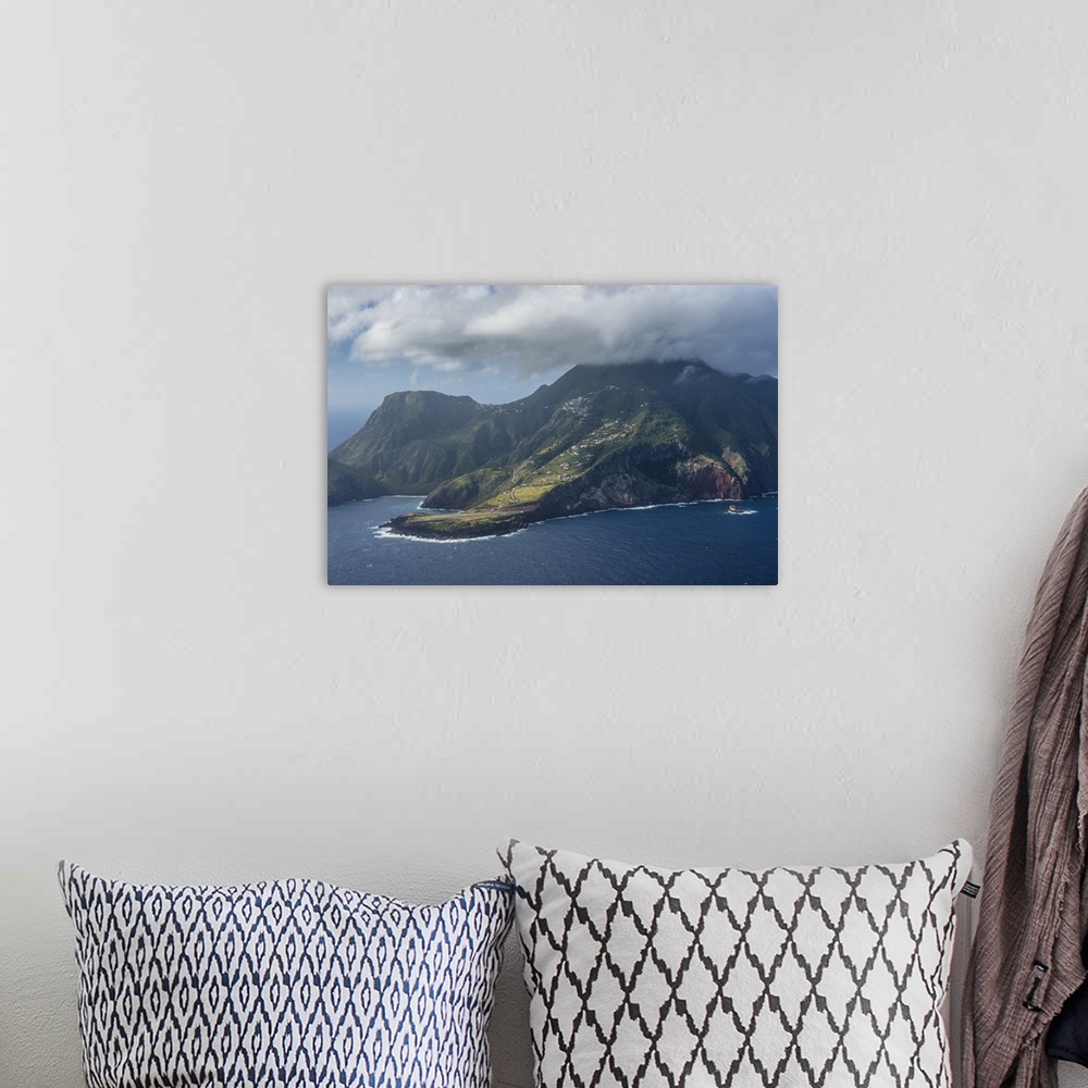 A bohemian room featuring Aerial of Saba, Netherland Antilles, West Indies, Caribbean