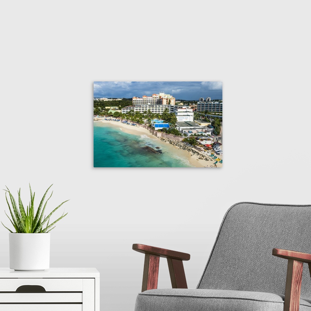 A modern room featuring Aerial of Sint Maarten, West Indies, Caribbean