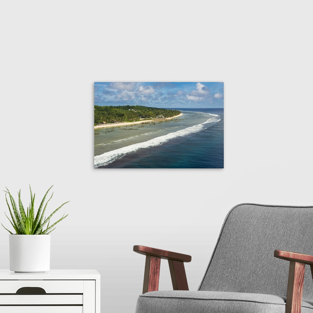 A modern room featuring Aerial of the country of Nauru, South Pacific, Pacific