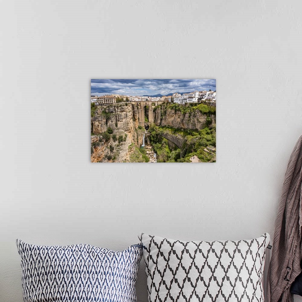 A bohemian room featuring Aerial of the historic town of Ronda, Andalucia, Spain, Europe