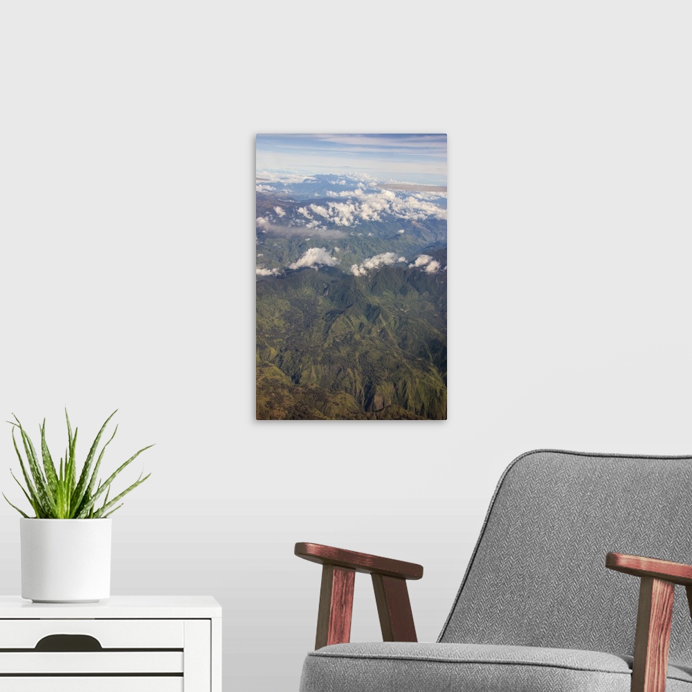 A modern room featuring Aerial of the western highlands of Papua New Guinea, Pacific