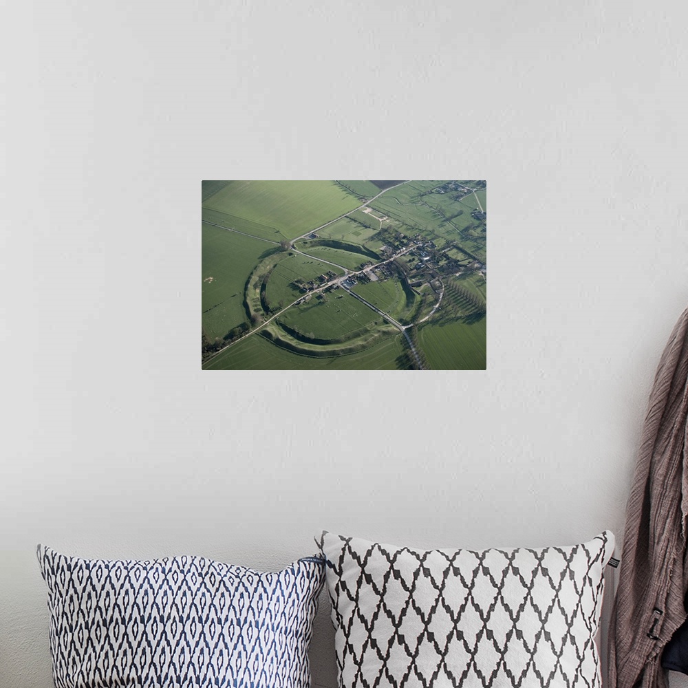 A bohemian room featuring Aerial view of Avebury, Wiltshire, England, UK