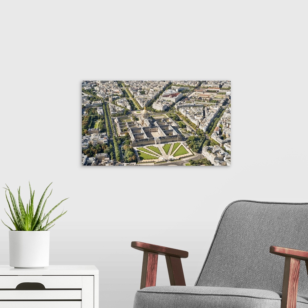 A modern room featuring Aerial view of Hotel des Invalides, Paris, France, Europe