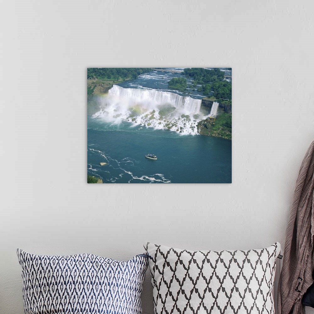 A bohemian room featuring Aerial view of the American Falls, Niagara Falls, New York State