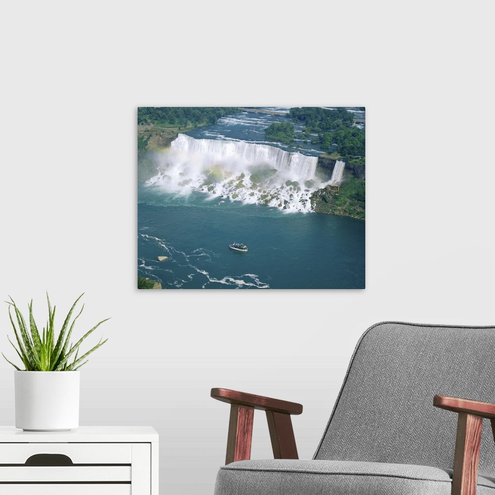 A modern room featuring Aerial view of the American Falls, Niagara Falls, New York State