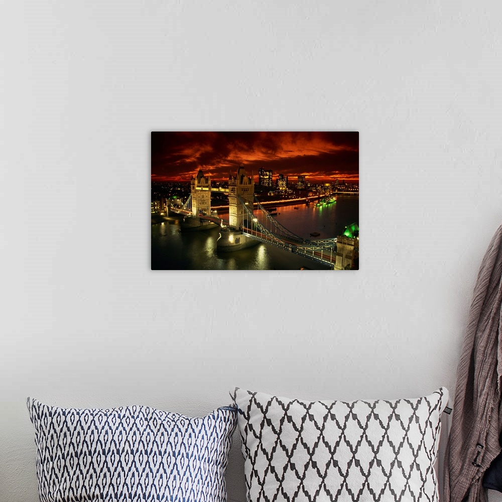 A bohemian room featuring Aerial view over Tower Bridge, London, England, United Kingdom, Europe