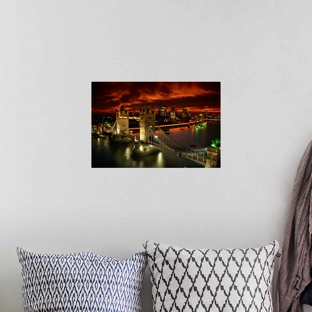 A bohemian room featuring Aerial view over Tower Bridge, London, England, United Kingdom, Europe