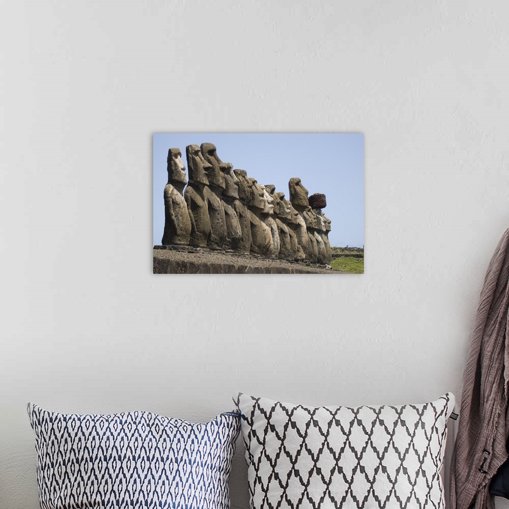 A bohemian room featuring Ahu Tongariki, Easter Island, Chile