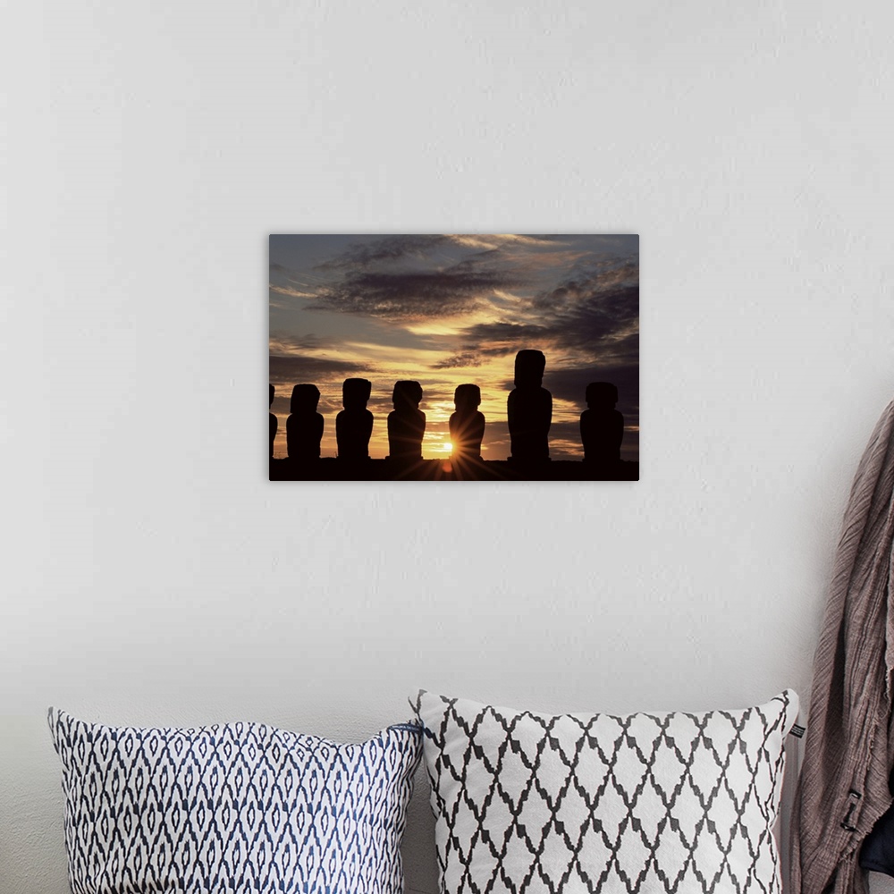 A bohemian room featuring Ahu Tongariki, Easter Island (Rapa Nui), Chile, South America