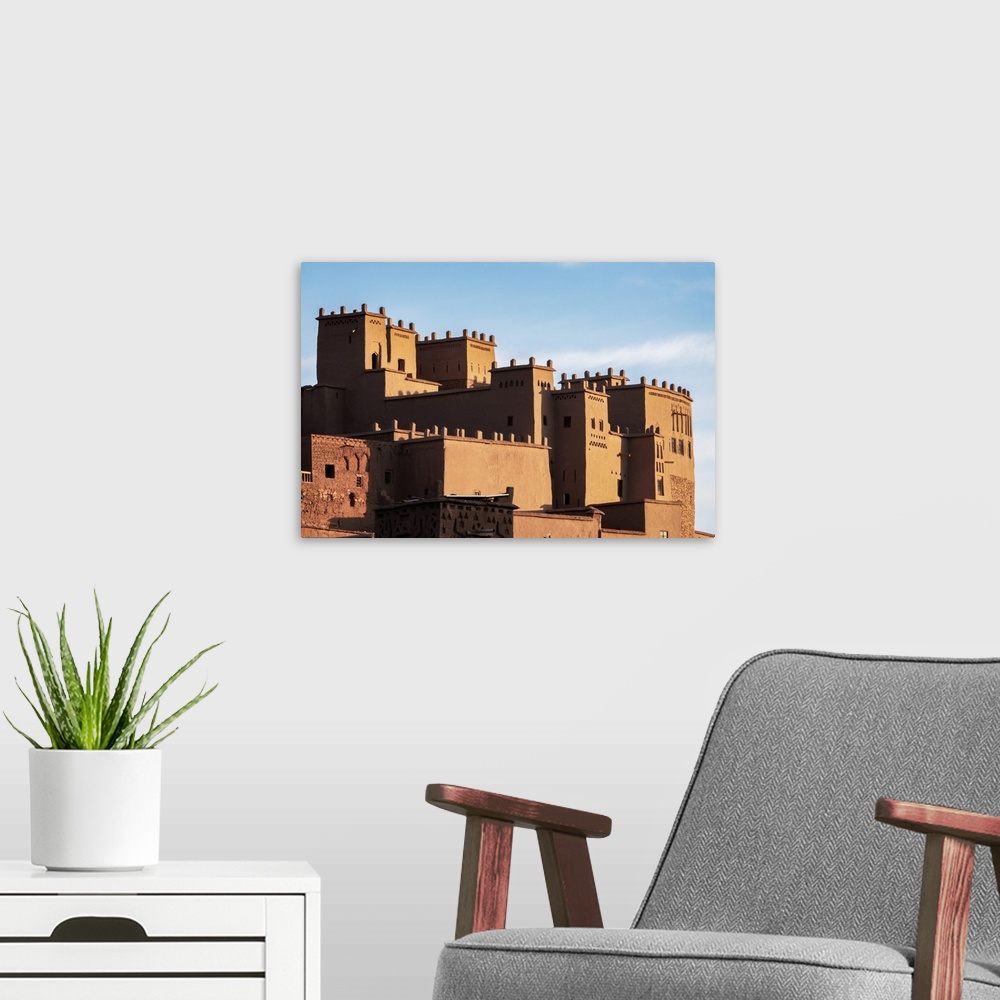 A modern room featuring Ait Ben-Haddou Kasbah in the morning, UNESCO World Heritage Site, Morocco, North Africa, Africa