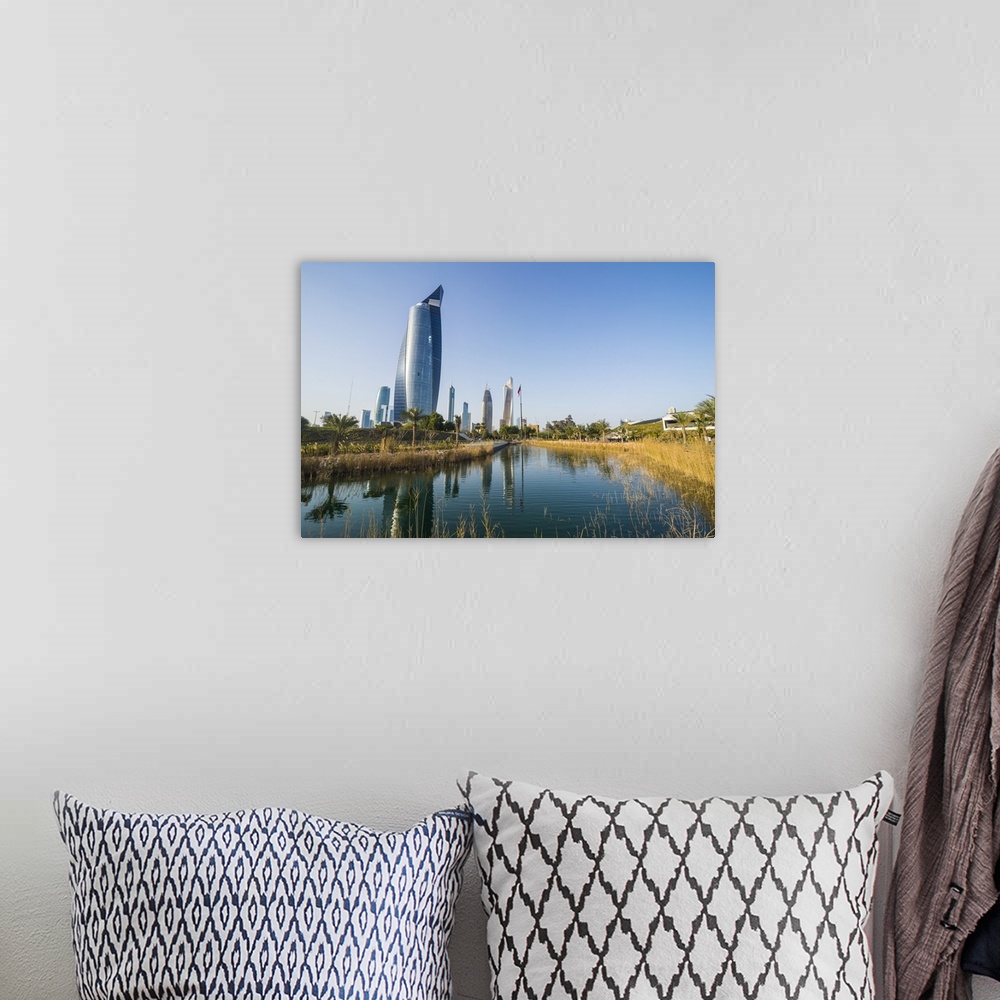 A bohemian room featuring Al Hamra tower and the Al Shaheed Park, Kuwait City, Kuwait