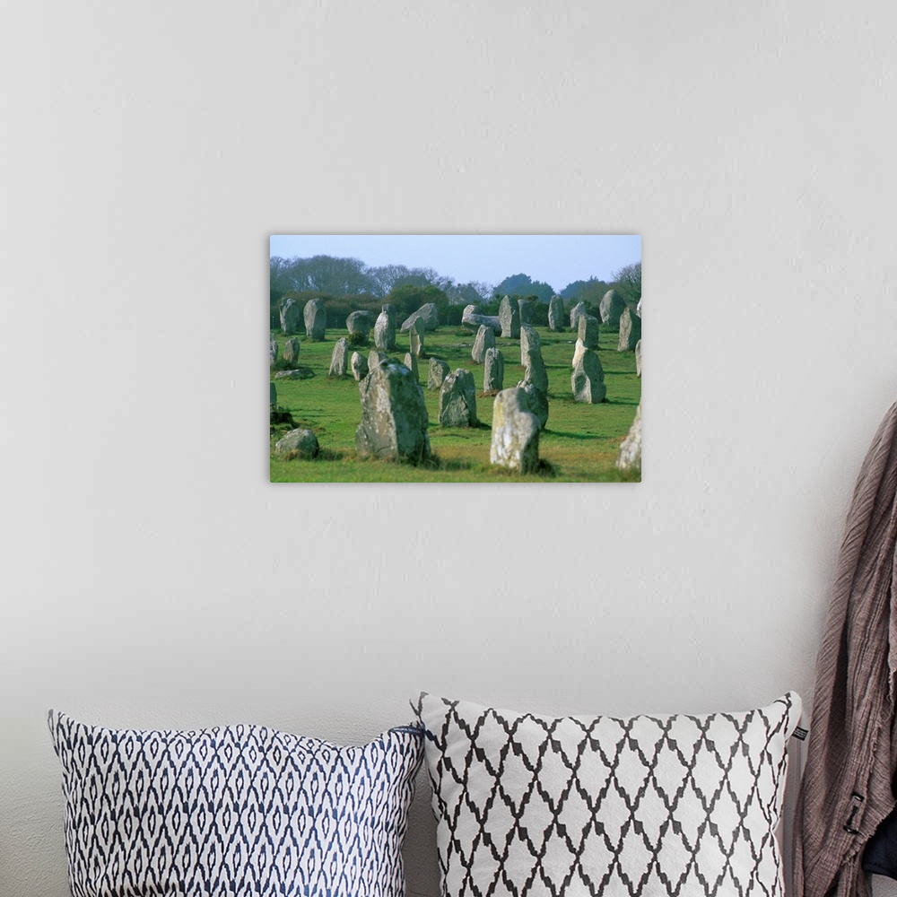 A bohemian room featuring Alignments of Megalithic standing stones, Carnac, Morbihan, Brittany, France, Europe