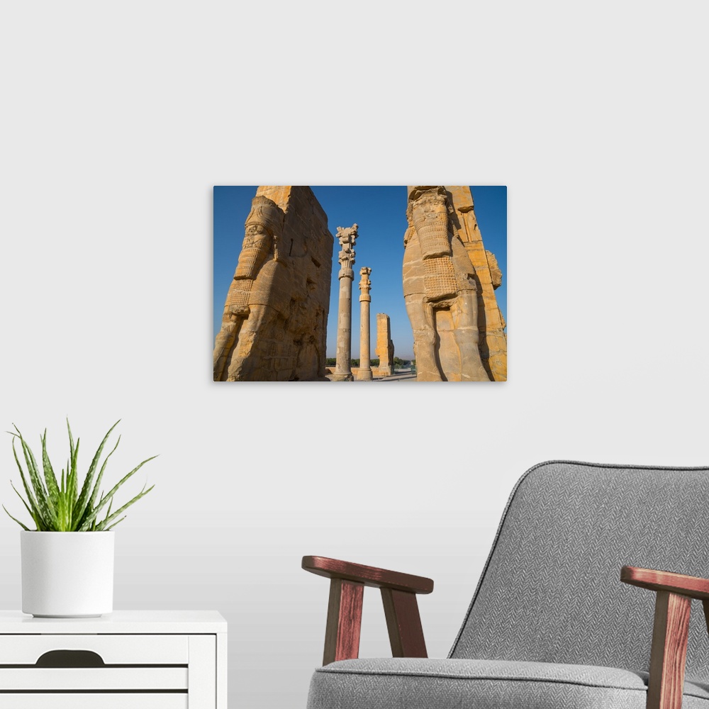 A modern room featuring All Nations Gateway, Persepolis, UNESCO World Heritage Site, Iran, Middle East