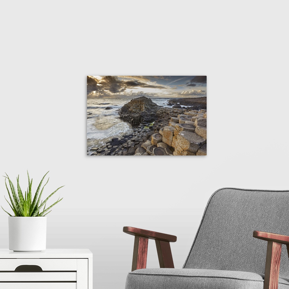 A modern room featuring An evening view of the Giant's Causeway, County Antrim, Ulster, Northern Ireland