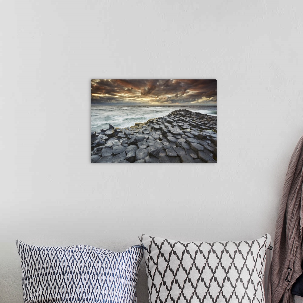 A bohemian room featuring An evening view of the Giant's Causeway, County Antrim, Ulster, Northern Ireland