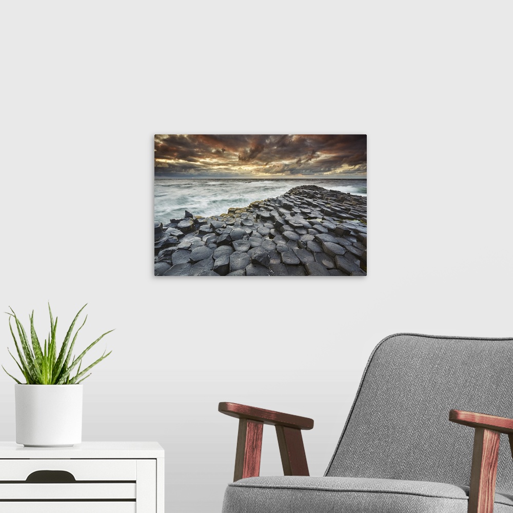 A modern room featuring An evening view of the Giant's Causeway, County Antrim, Ulster, Northern Ireland