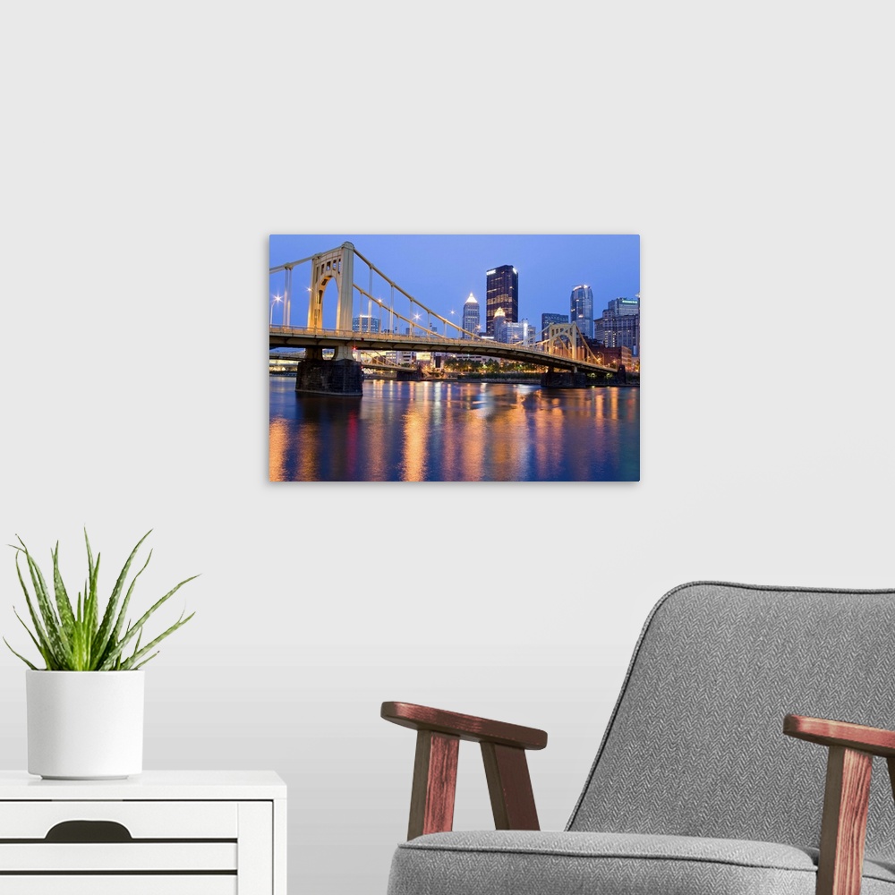 A modern room featuring Andy Warhol Bridge over the Allegheny River, Pittsburgh, Pennsylvania