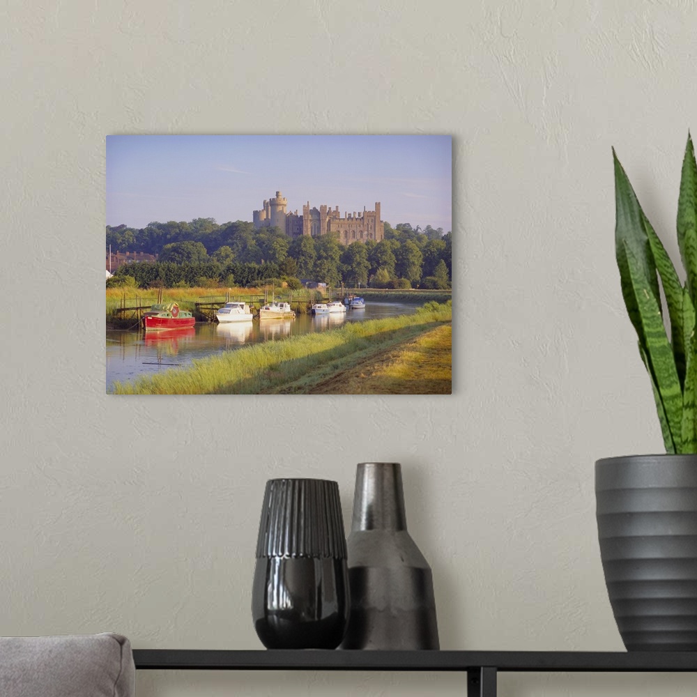 A modern room featuring Arundel Castle and River, Arundel, Sussex, England