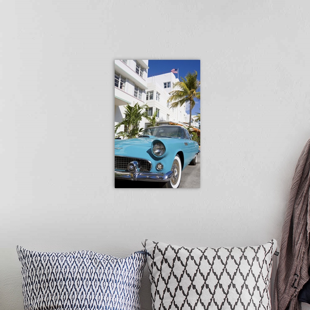 A bohemian room featuring Avalon Hotel and classic car on South Beach, City of  Miami Beach, Florida