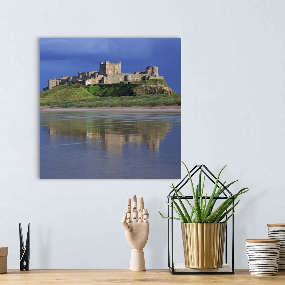 A bohemian room featuring Bamburgh Castle, Northumberland, England, United Kingdom, Europe