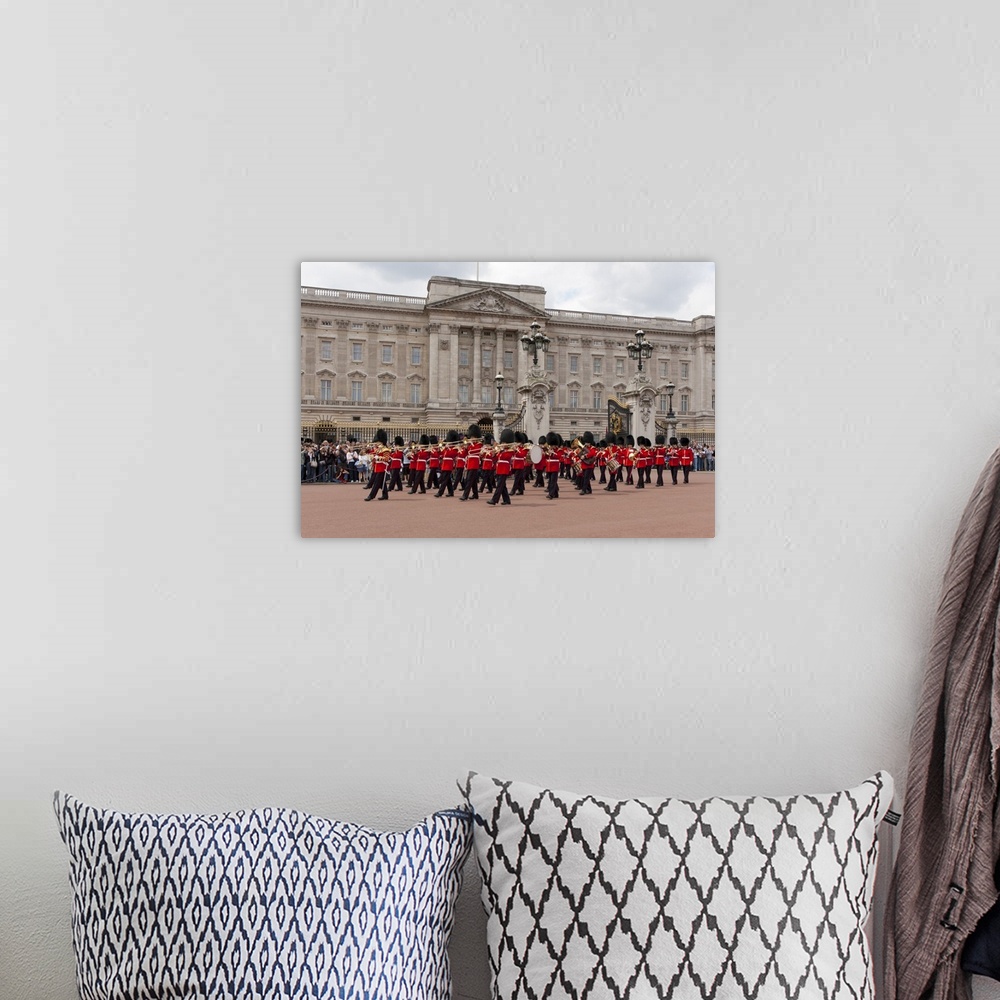 A bohemian room featuring Band of the Scots Guards lead the procession from Buckingham Palace, London
